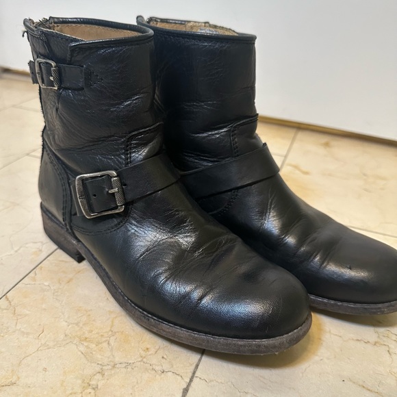 Frye Tyler Engineer Boot 3474870 Black Leather Women’s Size 7.5B - Picture 2 of 7